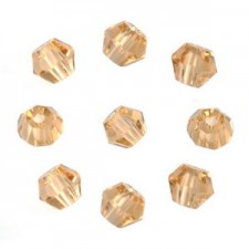 Faceted glass beads Bicone 4mm Light topaz
